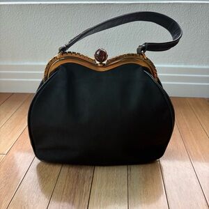 Vintage Mid-Century Kiss-Lock Frame Handbag